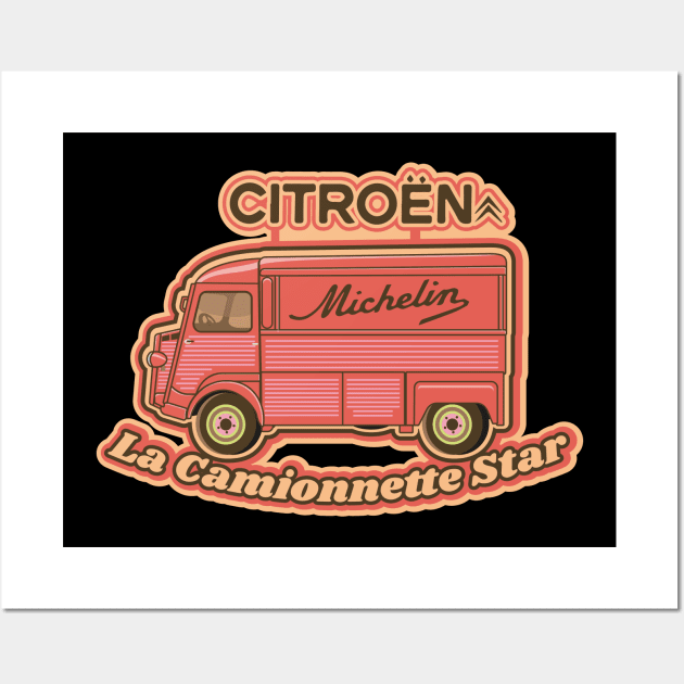 Citroen H Van, Type H, H-Type or HY Illustration Wall Art by Boogosh